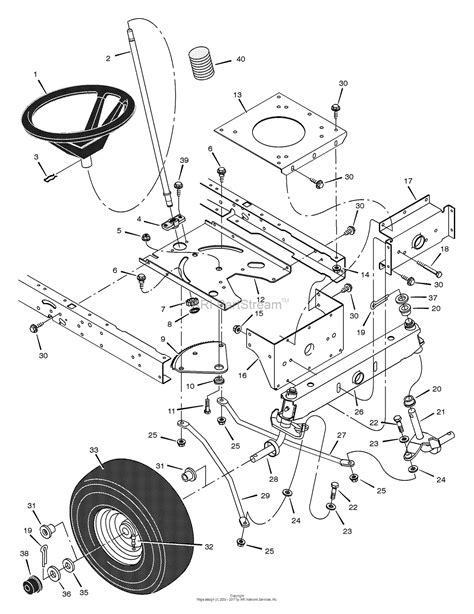 Murray 46581x92a Lawn Tractor 2000 Parts Diagram For Steering