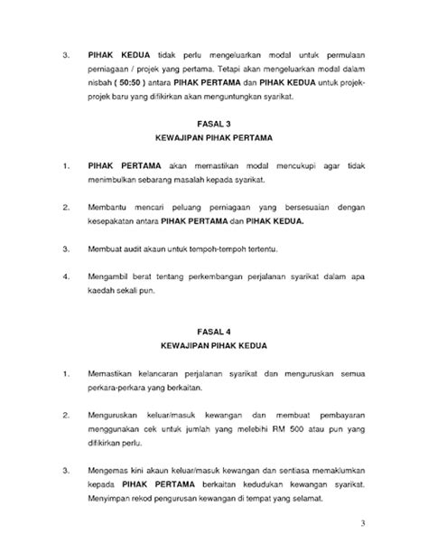 Yang bertanda tangan di bawah ini: Contoh Surat Perjanjian Rakan Kongsi - Contoh Surat Terbaru