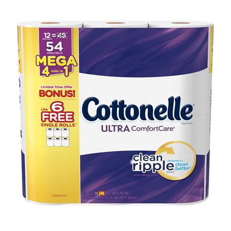 Cottonelle Ultra Comfortcare Mega Toilet Paper Roll Bonus Pack 12