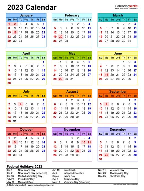 2023 Calendar Free Printable Microsoft Excel Templates Ariajacom 2023