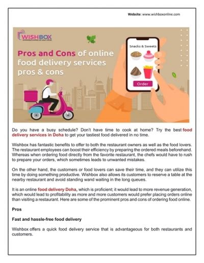Pros And Cons Of Online Food Delivery Services