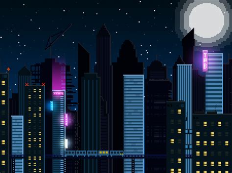 Pixel Art City Skyline Images And Photos Finder
