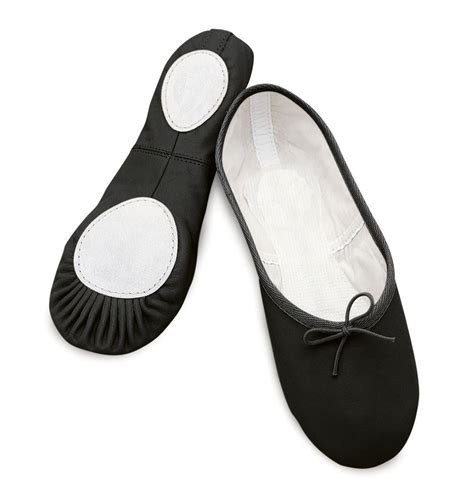 Basic Black Leather Split Sole Ballet Shoes Click Dancewear