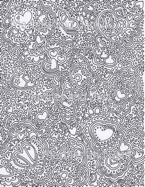 Top 20 abstract coloring pages for kids: Abstract hearts printable adult coloring page