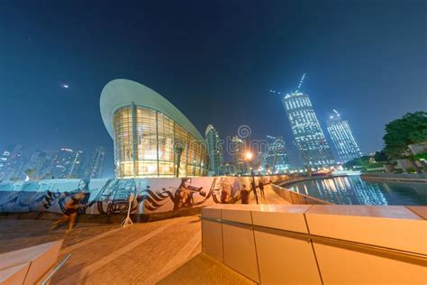 Dubai Uae December 4 2016 Night View Of Downtown Buildings