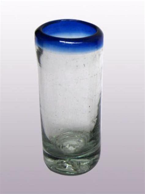 mexican glassware cobalt blue rim tequila shot glasses set of 6 ebay