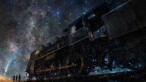 Photos Stars Locomotive Iy Tujiki Original Anime Trains 1920x1080