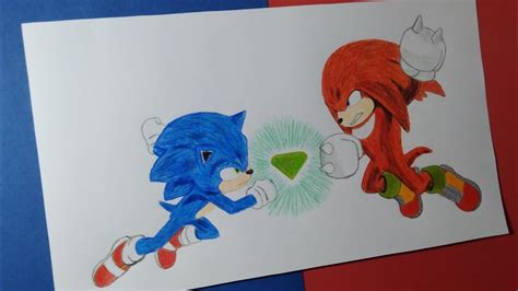 Cómo Dibujar A Sonic Vs Knuckles Sonic 2 La Película How To Draw