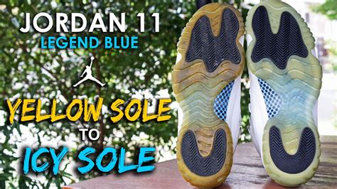 Jordan 11 Restoration Yellow Sole To Icy Sole Tutorial Youtube