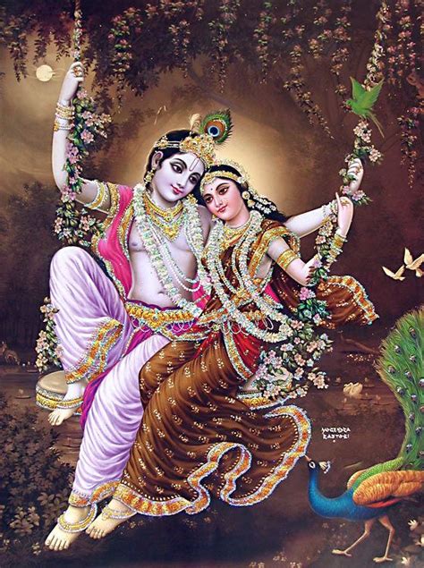 Radha Krishna Poster With Glitter