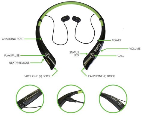 Bluetooth Wireless Flexible Neckband Headset Plugable Technologies