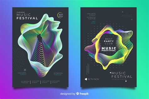 Free Electronic Music Festival Poster Collection Free Vector Nohatcc