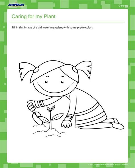 Caring For My Plant Kindergarten Coloring Worksheet Plants