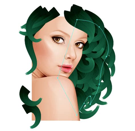 How To Create A Vector Portrait With Curly Hair In Adobe Illustrator