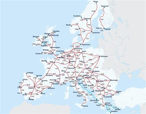 Europe Railway Map Eurail Map Interrail Map Eurail