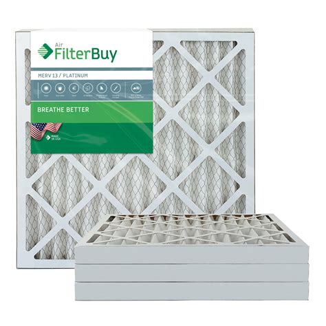 Filterbuy 20x20x2 Merv 13 Pleated Ac Furnace Air Filter Pack Of 4