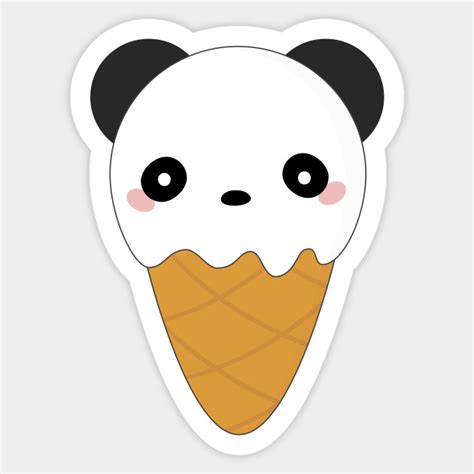 Kawaii Panda Bear Ice Cream Cone Kawaii Panda Sticker Teepublic
