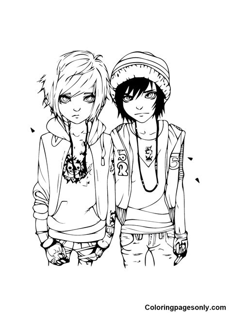 Emo Coloring Pages