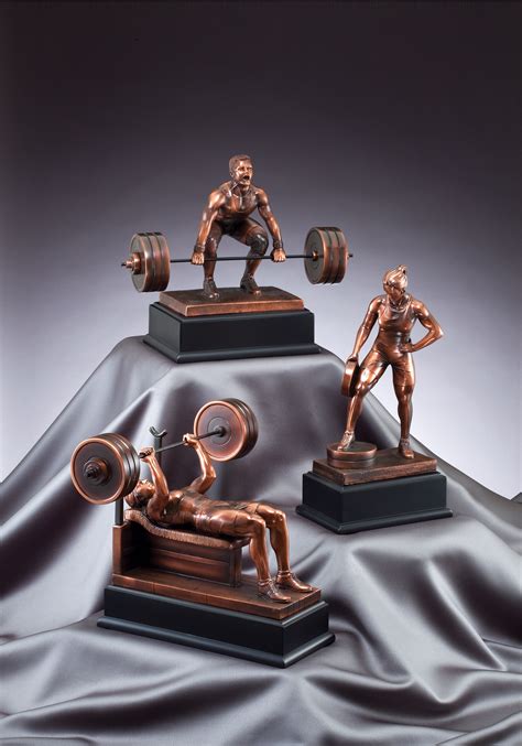 Bronze Resin Deadlift Sculpture Award Trophytrophy Trolley