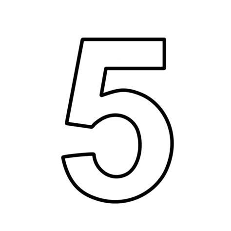 Lettere E Numeri Numero 5 Cinque Stampatello