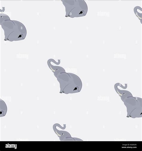 Vector Illustration Seamless Pattern Background Elephant Large Cartoon