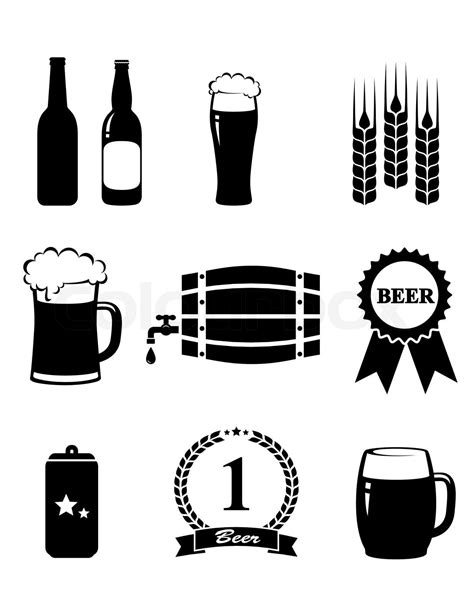 set of beer icons stock vector colourbox