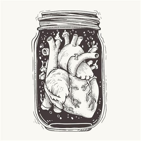 Premium Vector Heart In A Jar Illustration