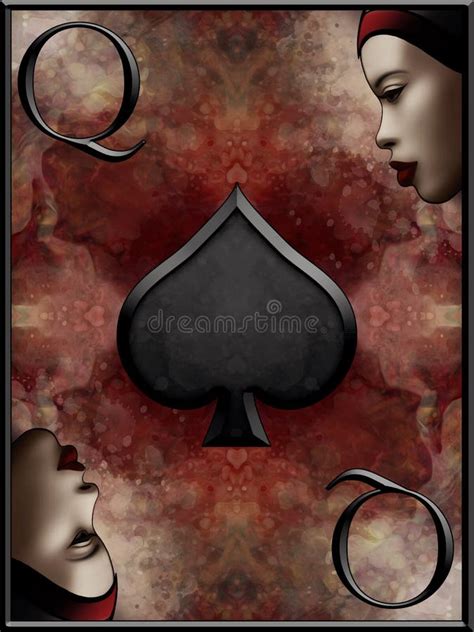 queen of spades card stock illustration illustration of passion 118444916
