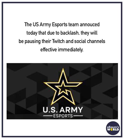 Us Army Esports Stops Twitch Streaming Because Of