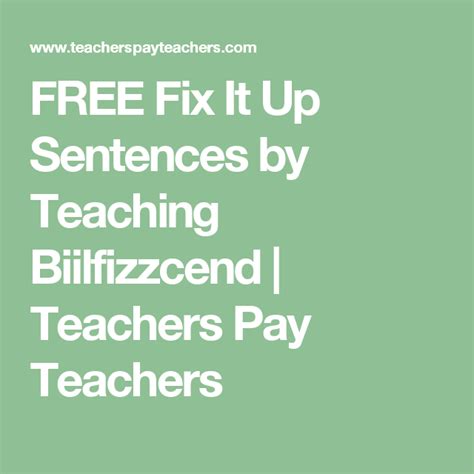Free Fix It Up Sentences Daily Writing Prompts Daily Writing