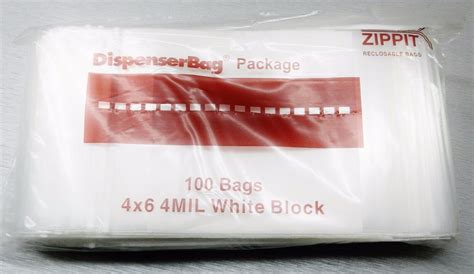 4x6 Zippit Reloc Bags 4mil White Block 4 X 6 H D Reclosable Zip Seal