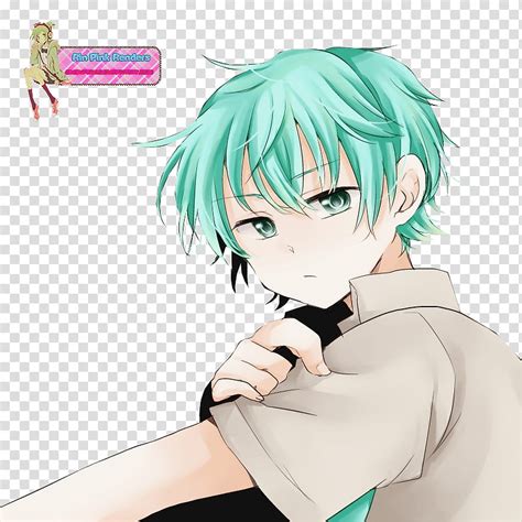 Renders Vocaloid Green Haired Male Anime Character Transparent