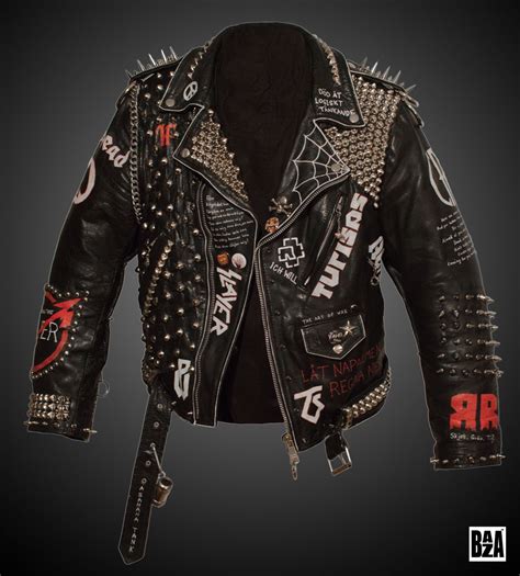 Rammstein Tumblr Punk Jackets Spiked Leather Jacket Painted