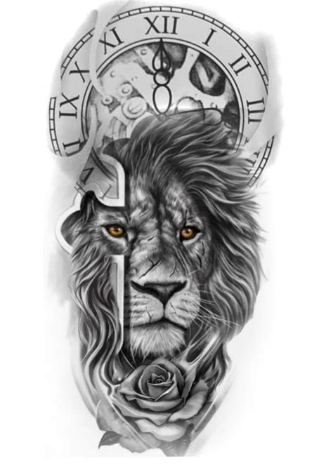 Clock Tattoos Ideas And Designs Tattoosboygirl Lion