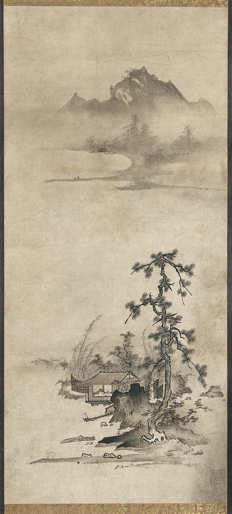Landscape Sansuizu 山水図 Japanese Muromachi Period Latter Half Of The