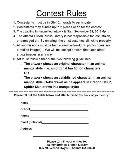 Contest Rules Free Printable Documents Contest Rules Contest Rules