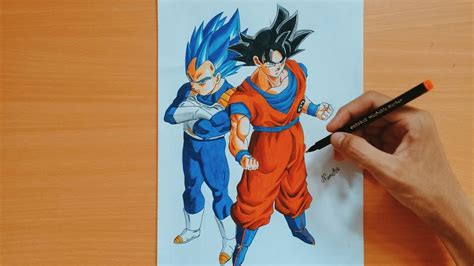 Speed drawing anime ultra instinct goku dragon ball super. Drawing Vegeta Ultra Blue Form and Goku Ultra Instinct ...