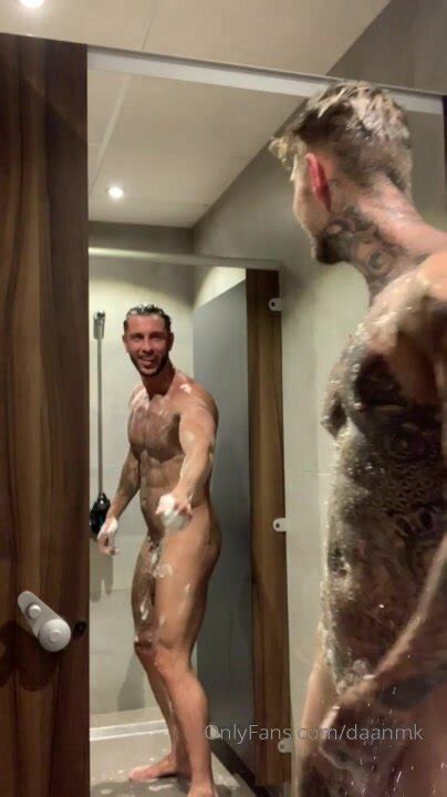 Two Sexy Muscle Men In The Shower