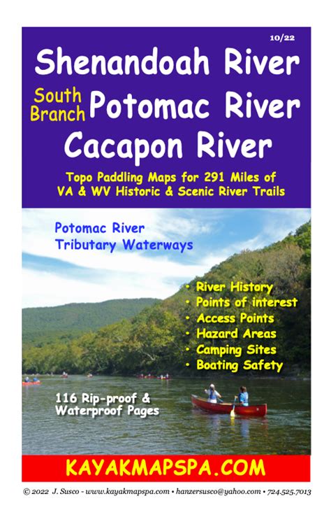 Kayak And Canoe Paddlers River Maps For Shenandoah S Branch Potomac