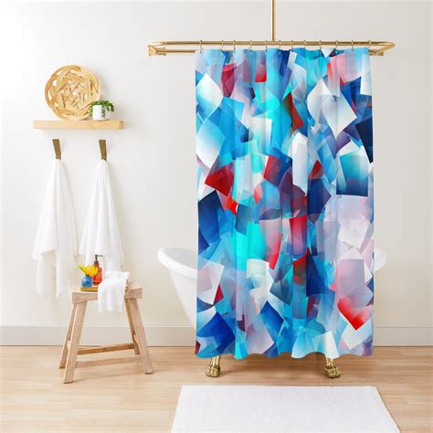 Bright Blue Cubes Shower Curtain For Sale By Karens224 Redbubble