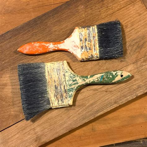 Old Paint Brushes Used In Home Decor Pile In A Crock Or Hang On The