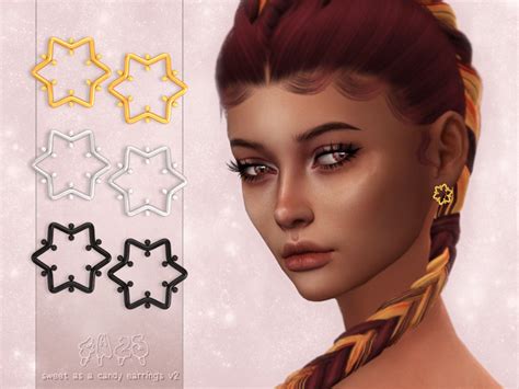 4w25 Ccs 4w25 Sweet As A Candy Earrings V2 Sims 4 Sims 4 Cc
