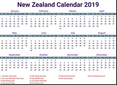 School Holidays Nz Calendar Calendar Template Printable