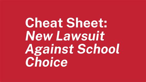 Cheat Sheet New Lawsuit Against School Choice Institute For Reforming Government