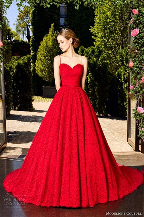 Zipper back fitted bodice has an attached sash made of sheer organza and includes the bowknots on bodice front is so adorable and add the cutest extra touch. Best 15 Red Wedding Dresses in 2019 - The Frisky
