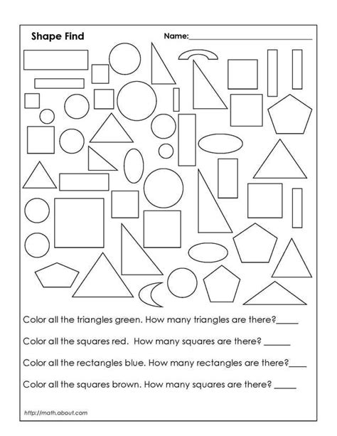 Try our preschool shapes printables with your kid. 7 Best Images of Second Grade Shapes Worksheets - Math ...