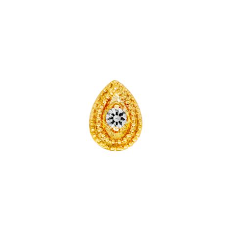 Pear Double Millgrain CZ End in 14k Yellow Gold by Junipurr | 14k yellow gold, Yellow gold ...