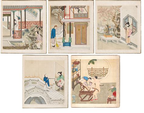 A Set Of Four Chinese Erotic Paintings Qing Dynasty 19th Century Barnebys