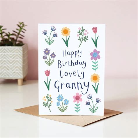 Floral Granny Birthday Card By Sarah Catherine