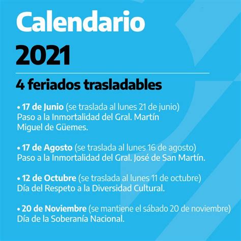 Feriados 2021 En Argentina Cómo Es El Calendario Y Cuándo Son Los